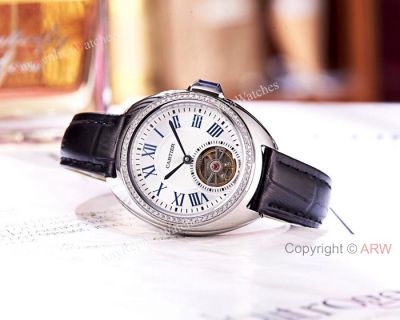 Cle de Cartier Tourbillon SS Diamond Watch  - Lady Size - New Replica Cartier